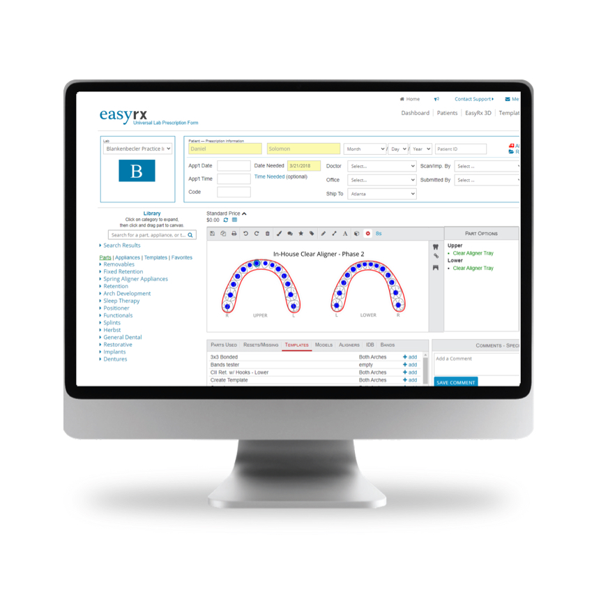 Software on computer screen